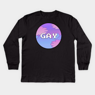 Gay - Lowfi Anime Aesthetic Kids Long Sleeve T-Shirt